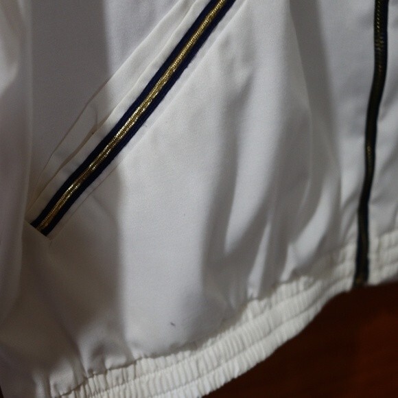 Vintage Natty Nautical Striped Metallic Gold Preppy Doleman Jacket USA LG - Picture 6 of 16